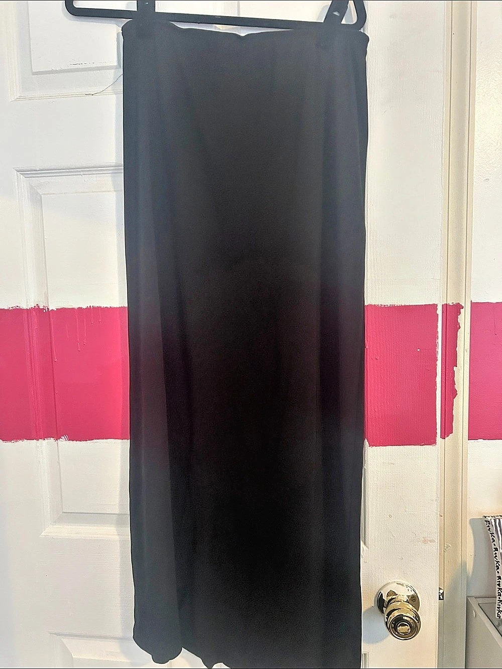 Monte Carlo Straight Black Maxi Slinky Skirt